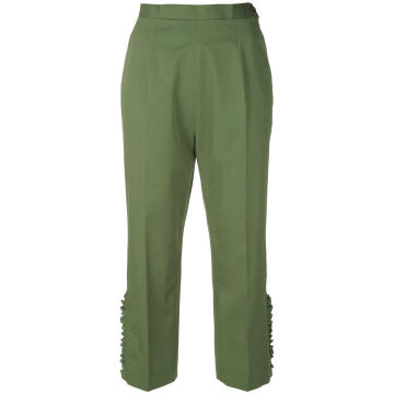 cropped ruffle trousers