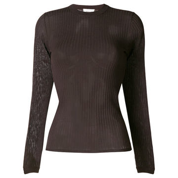 ribbed round neck jumper