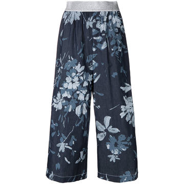 cropped floral print trousers