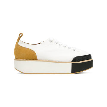 block heel lace-up sneakers