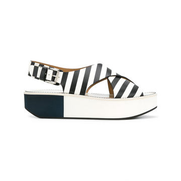 striped open-toe sandals