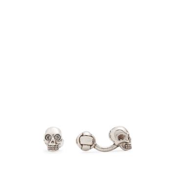 Swarovski crystal-embellished skull cufflinks