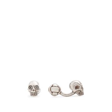 Swarovski crystal-embellished skull cufflinks