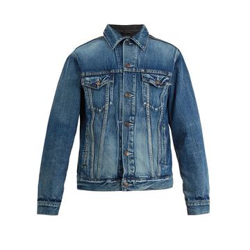 Contrast-panel denim jacket