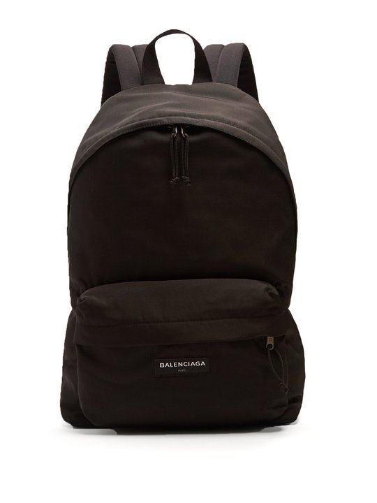 Explorer logo-embroidered nylon backpack展示图