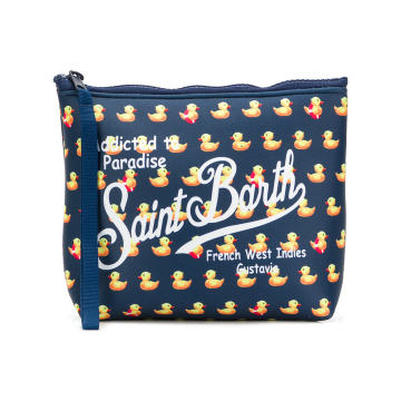 duck print logo wash bag