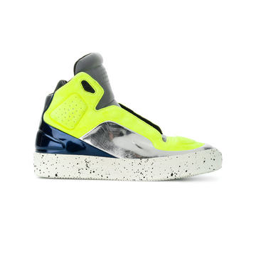 colour-block hi-top sneakers