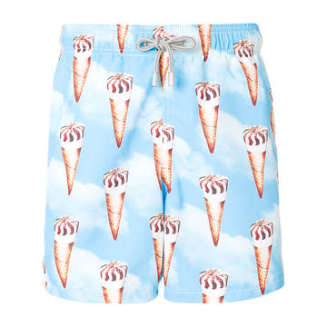 print drawstring swim shorts