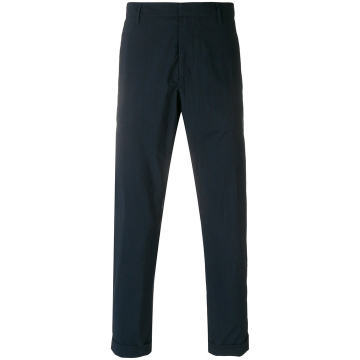 cropped turn-up trousers
