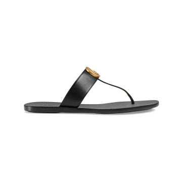 Leather thong sandals with Double G