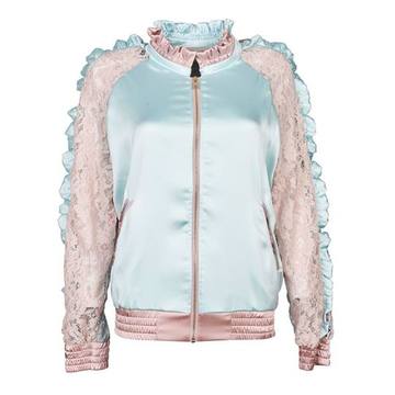 Forte Couture Floral Lace Bomber