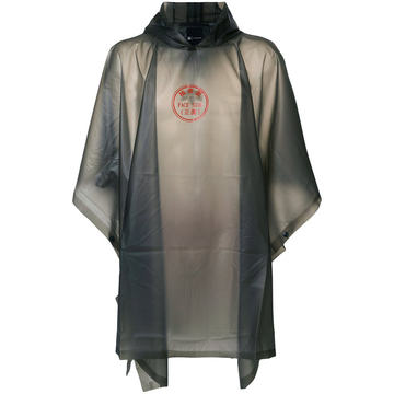 transparent logo print poncho