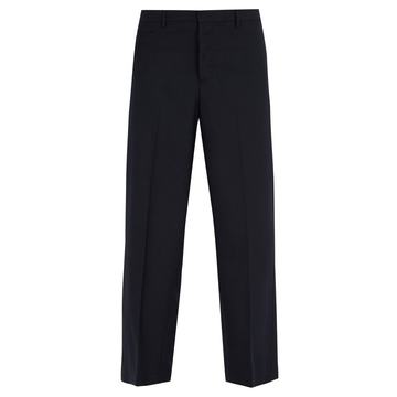 Wide-leg twill trousers