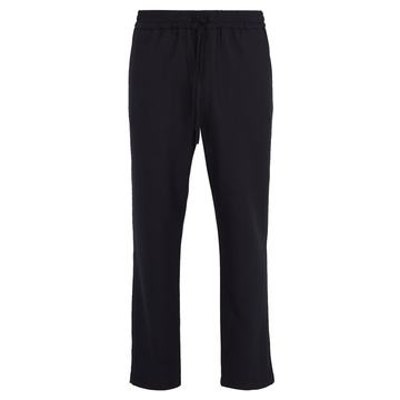 Drawstring-waist stretch-weave trousers