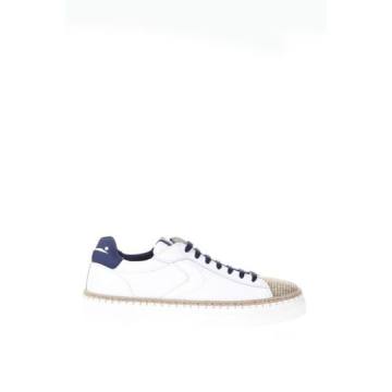 Voile Blanche Whitee & Blue Amlafi Jute & Leather Sneakers