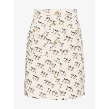 Invite Stamp Print A-Line Skirt