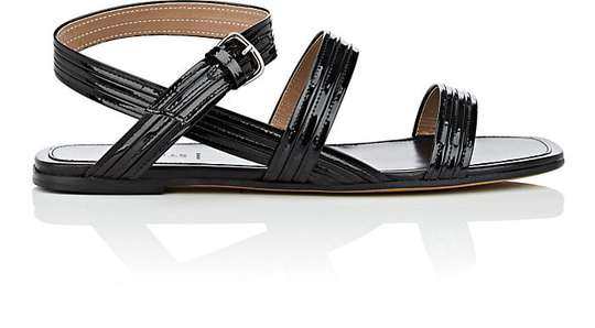 Mignon Patent Leather Ankle-Wrap Sandals展示图