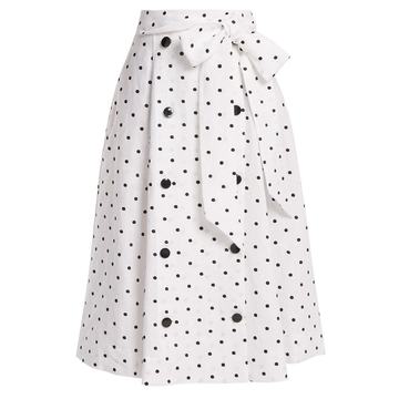 Diana polka-dot linen skirt