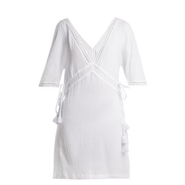 Moorea lace-trimmed cotton shirtdress