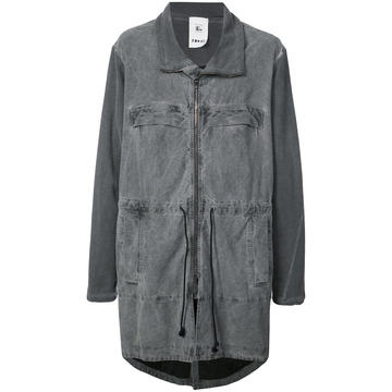 oversized washed effect coat