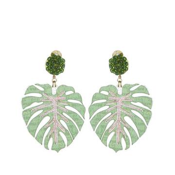 Palm Leaf Clip On Earrings