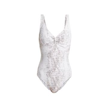 Core snake-print twist swimsuit