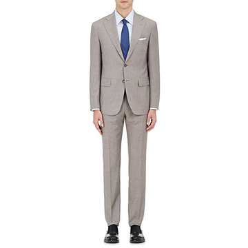 Pinstriped Wool Two-Button Suit