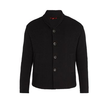 Shawl-collar cotton cardigan