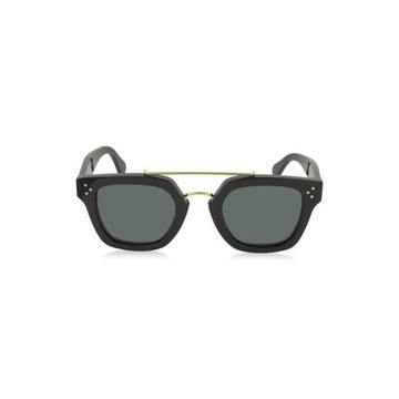 Céline Bridge Cl 41077/s 807bn Black Acetate Geometric Unisex Sunglasses