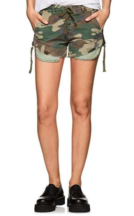 Camouflage Distressed Ripstop Shorts展示图