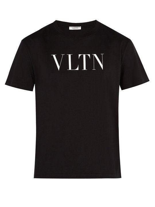 VLTN品牌名称印花纯棉T恤展示图