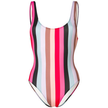 stripe fitted swimsuit