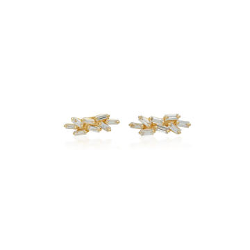 Cluster 18K Gold Diamond Earrings