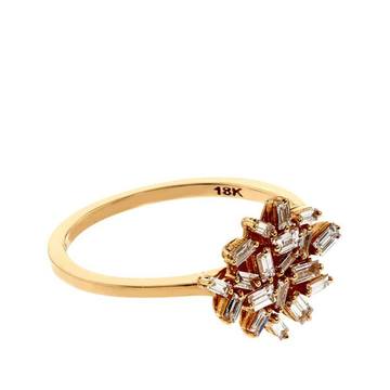 Baguette White Diamond Firework Ring