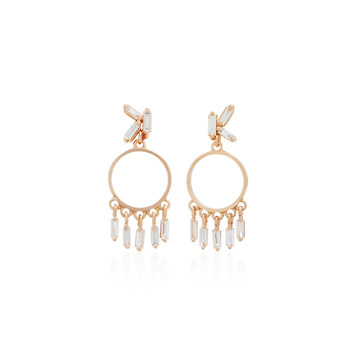 18K Rose Gold Diamond Earrings