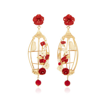 Ruby Lovebird Earrings