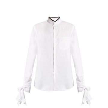 Svet knot-detail cotton-poplin shirt