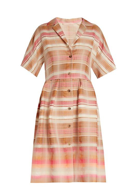 Donna striped-jacquard shirtdress展示图