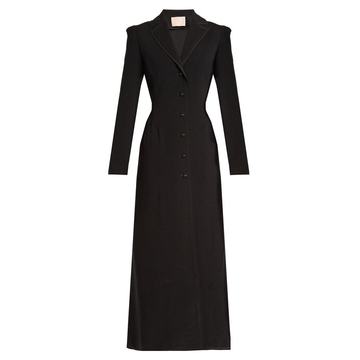 Carolyn notch-lapel textured-crepe dress