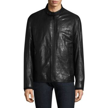 French Supple Leather Racer Motorcycle Jacket