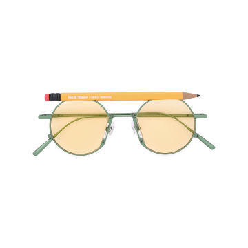 铅笔造型圆框太阳眼镜