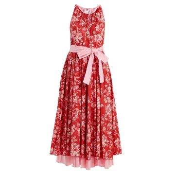 Floral-print cotton dress
