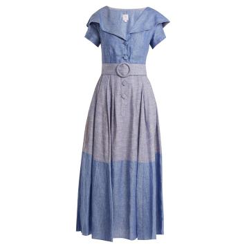 Linen and cotton-blend dress