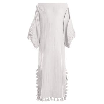 Delilah off-shoulder tassel-trimmed dress