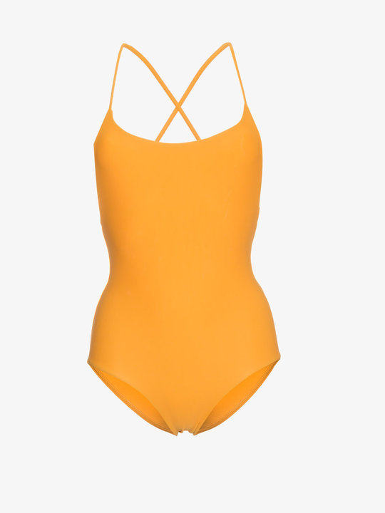 Orange Cross back Maillot Swimsuit展示图
