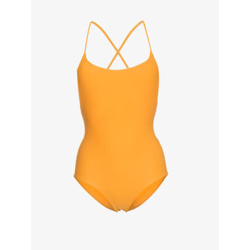 Orange Cross back Maillot Swimsuit