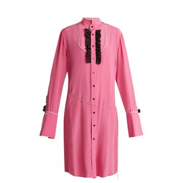 Magnus ruffle-trimmed silk shirtdress