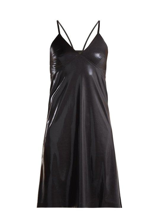 V-neck metallic slip dress展示图