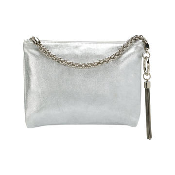 Callie metallic tassel clutch