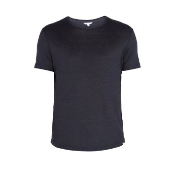 OB-T crew-neck linen-jersey T-shirt